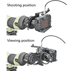 By moving the bracket, viewing is possible without 
removing the camera.