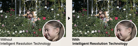 Intelligent Resolution Technology ensures sharp and crisp pictures.