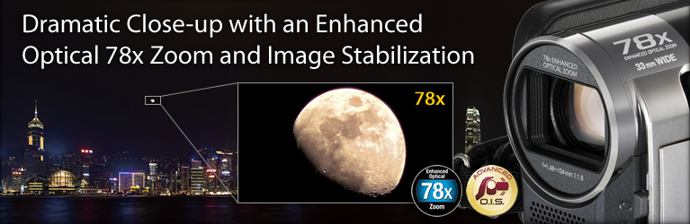 Dramatic Close-up with an Enhanced Optical 78x Zoom and Image Stabilization