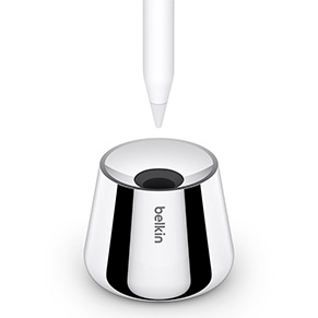 Belkin Base for Apple Pencil in aircraft-grade aluminum with a premium chrome finish
