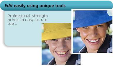 Edit easily using unique tools