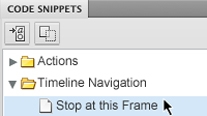 Code snippets in Flash Professional