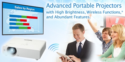 Advanced Portable Projectors with High Brightness, Wireless Functions,* and Abundant Features.