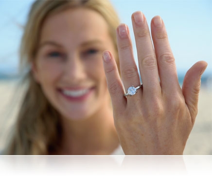 D5300 photo of a woman showing an engagement ring on her hand