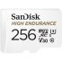 SanDisk 256GB High Endurance microSDHC Memory Card - UHS-I, C10, U3, V30 Up to 100MB/s Read, 40MB/s Write with SD Adaptor